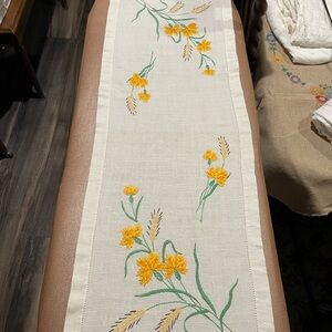 Embroidered Floral Table Runner